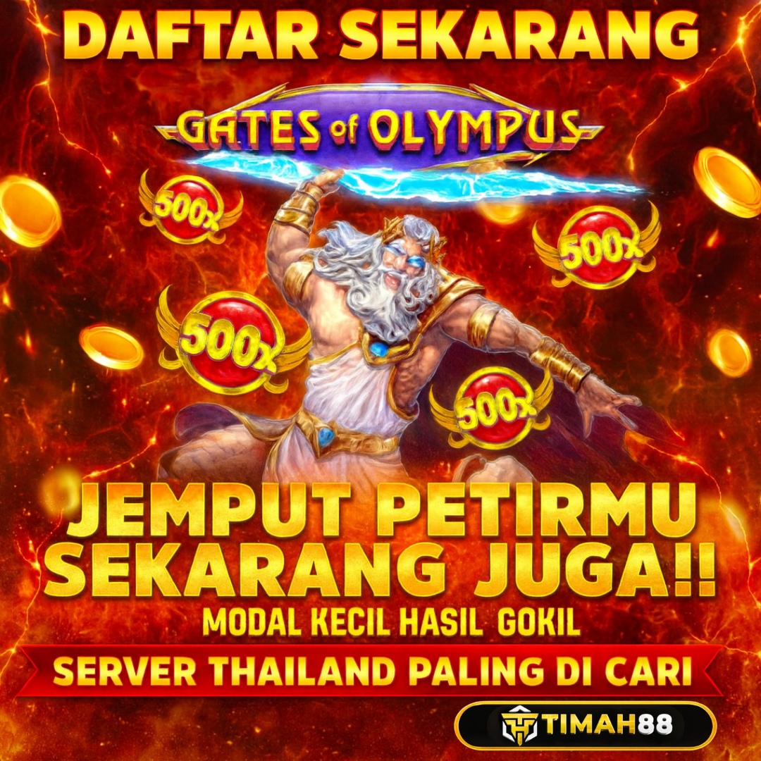Gates of Olympus TIMAH88 dengan efek api dan Zeus petir jackpot emas