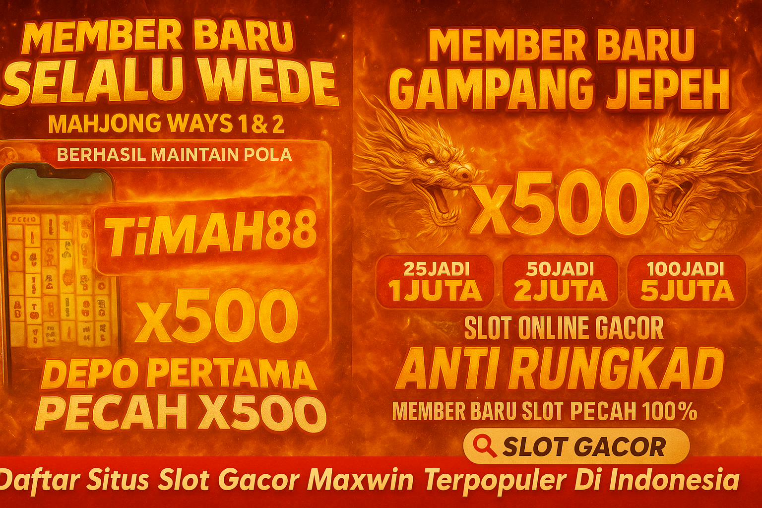 Promo TIMAH88 Member Baru x500 Slot Gacor