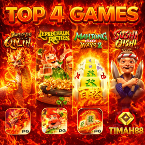 TIMAH Top 4 Games dengan tampilan merah berapi dan visual keren