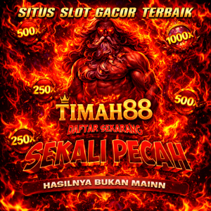 TIMAH88 dengan efek api merah dan visual dewa petir